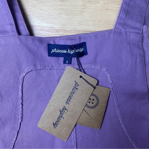 PRINCESS HIGHWAY Enid Lilac Floral Embroidered Overall Pinafore Pinny Dress Sz 8 - Picture 6 of 13